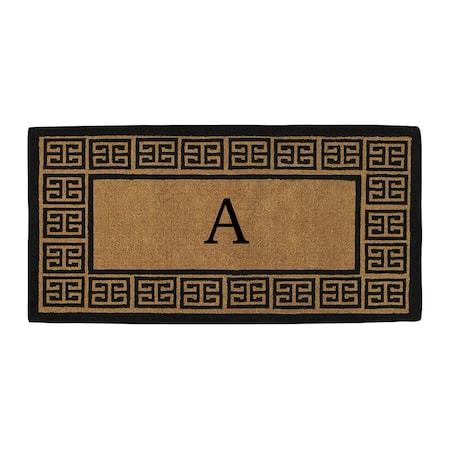 Monogram Door Mat, Black, Natural, 24 in W x 36 in L